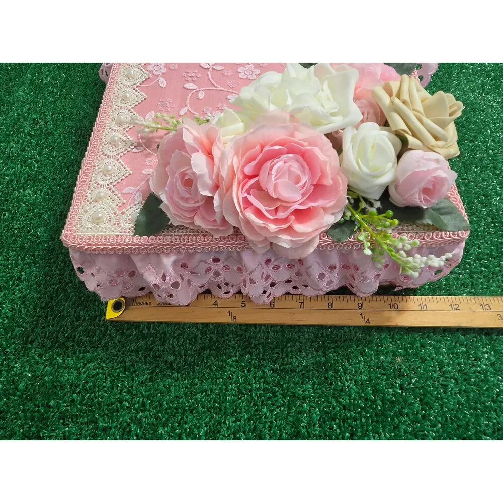 Hand-Restored Vintage Romantic Vanity Box & Shadow Box with Ornate Gold Mirror